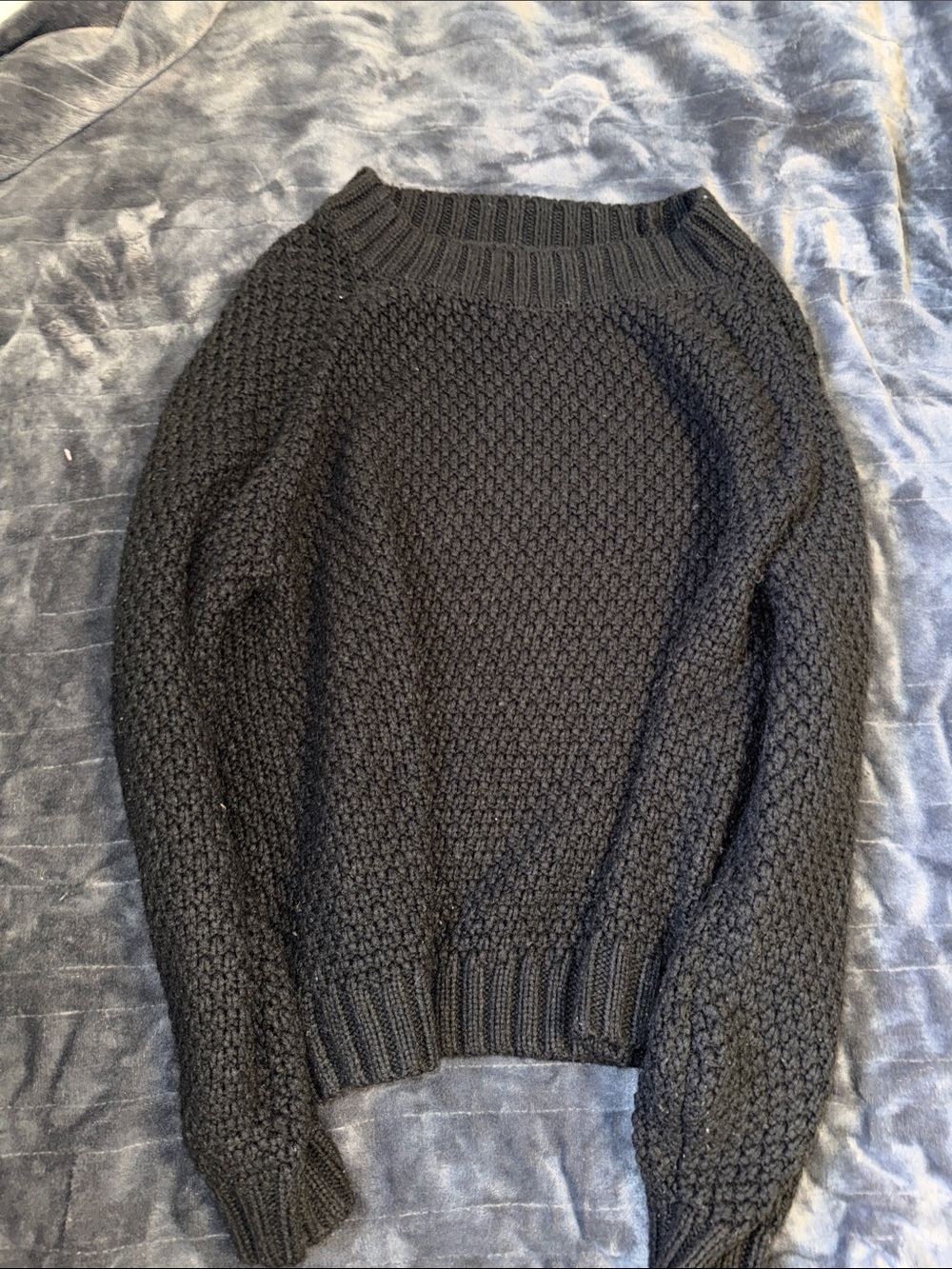 Men's Black Knit Sweater - Classic Crewneck